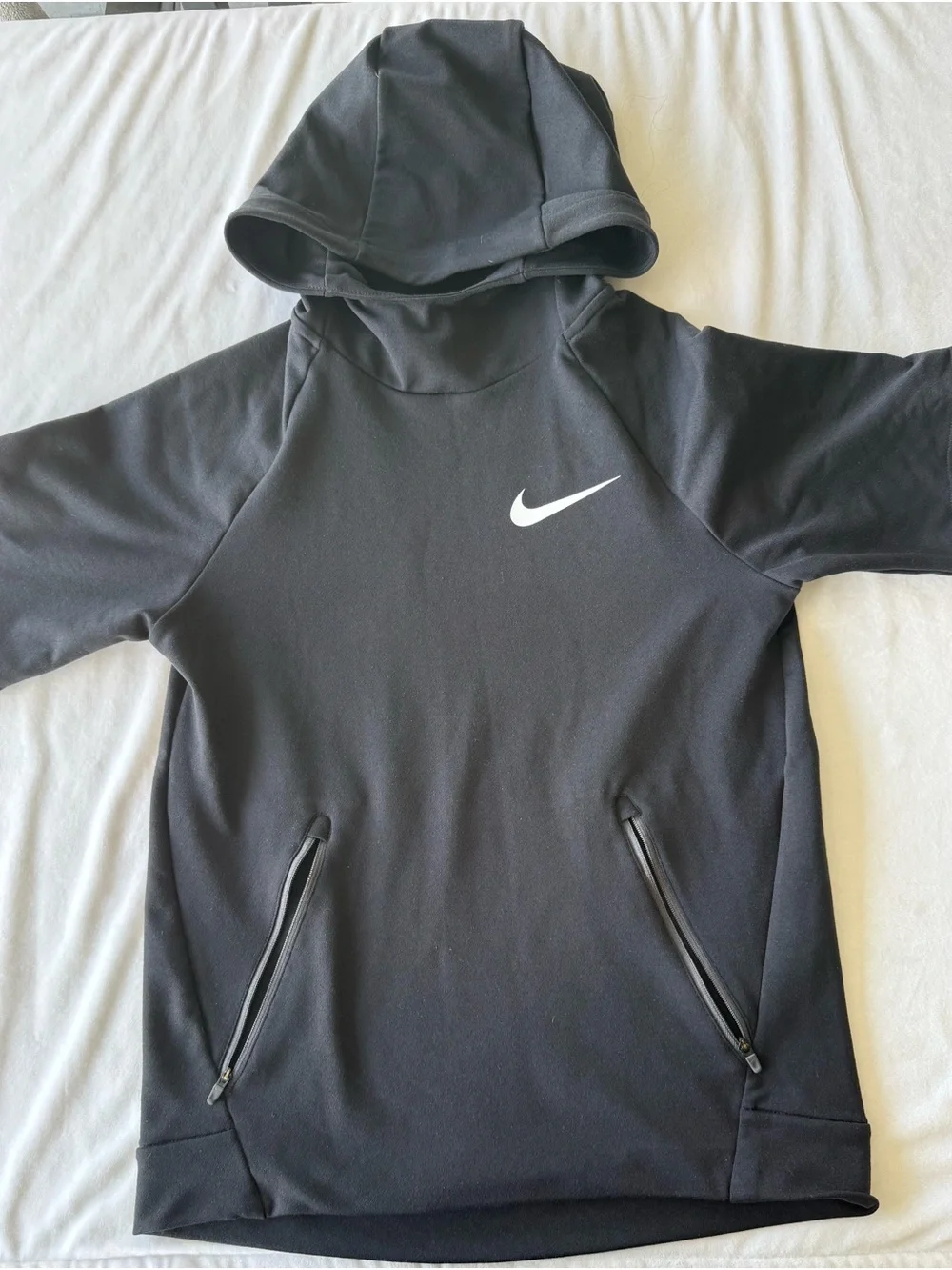 Nike boys  Black Hooded Pullover with White Swoosh